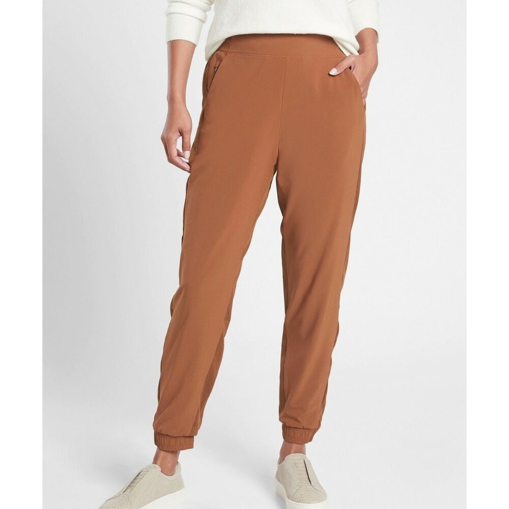 EUC Athleta Brooklyn Lined Jogger, Hazelnut Brown, Sz 6 PETITE